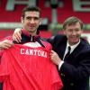Eric Cantona et Alex Ferguson le 27 novembre 1992 à Old Trafford à Manchester