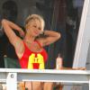 Pamela Anderson sur le tournage d'Alerte à Malibu en 2007.