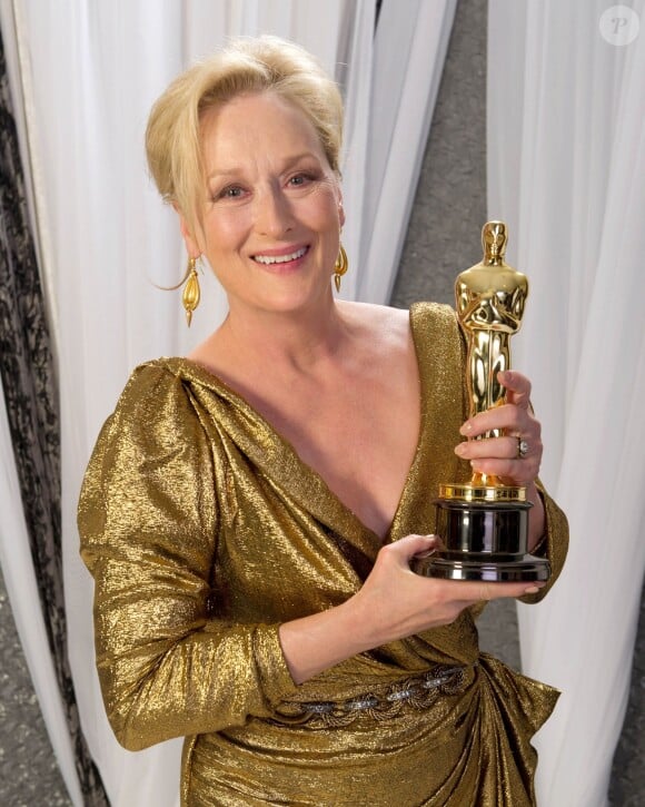 Meryl Streep avec un Oscars à Hollywood, le 26 février 2012.