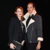 Elodie Frégé et Laure Manaudou arrivent au défilé de mode "Guy Laroche", collection prêt-à-porter Automne-Hiver 2014/2015, au Grand Palais à Paris. Le 26 février 2014