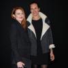 Elodie Frégé et Laure Manaudou arrivent au défilé de mode "Guy Laroche", collection prêt-à-porter Automne-Hiver 2014/2015, au Grand Palais à Paris. Le 26 février 2014