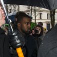 Kanye West arrive à L'Observatoire pour assister au défilé Balenciaga automne-hiver 2014-2015. Paris, le 27 février 2014.
