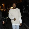 Kanye West arrive au Costes pour dîner. Paris, le 26 février 2014.