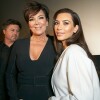 Kris Jenner et Kim Kardashian, lors d'une conférence de presse à Vienne avec le millionnaire Richard Lugner. Le 27 février 2014.