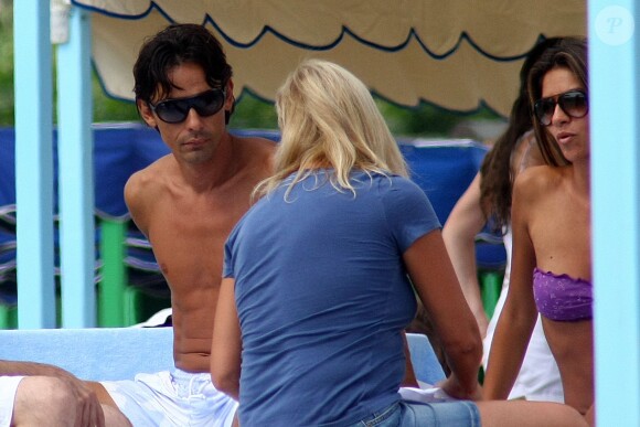 Filippo Inzaghi et Alessia Ventura à Forte dei Marmi, le 28 juin 2009.
