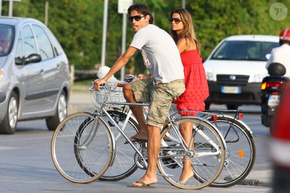 Filippo Inzaghi et sa belle Alessia Ventura à Forte dei Marmi, le 30 juin 2009.