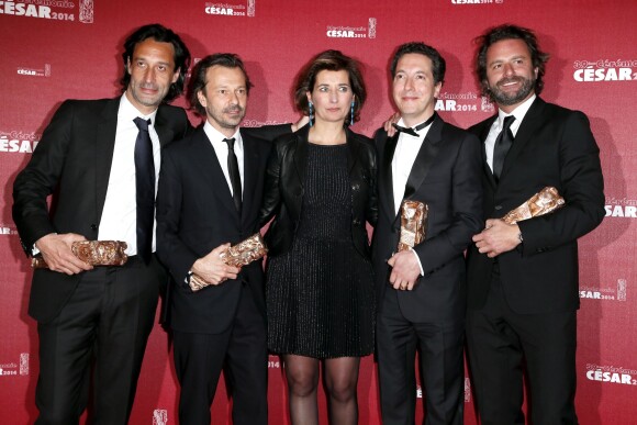 Guillaume Gallienne et des membres de son équipe du film Les Garçons et Guillaume à table - cérémonie des César 2014, le 28 février