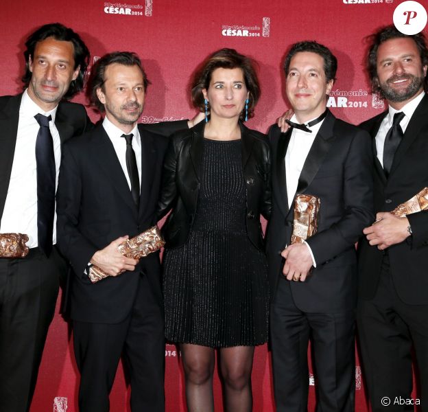 Guillaume Gallienne et des membres de son équipe du film Les Garçons et Guillaume à table - cérémonie des César 2014, le 28 février