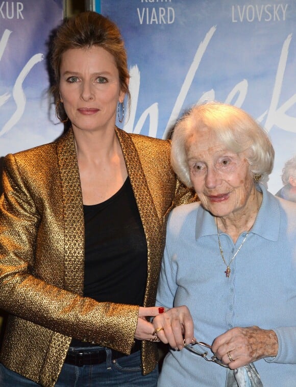 Karin Viard et Gisèle Casadesus lors de l'avant-première du film "Week-Ends" réalisé par Anne Villacèque, à Paris, le 25 février 2014