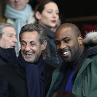 PSG-OM : Nicolas Sarkozy, fous rires avec Teddy Riner et Manuel Valls
