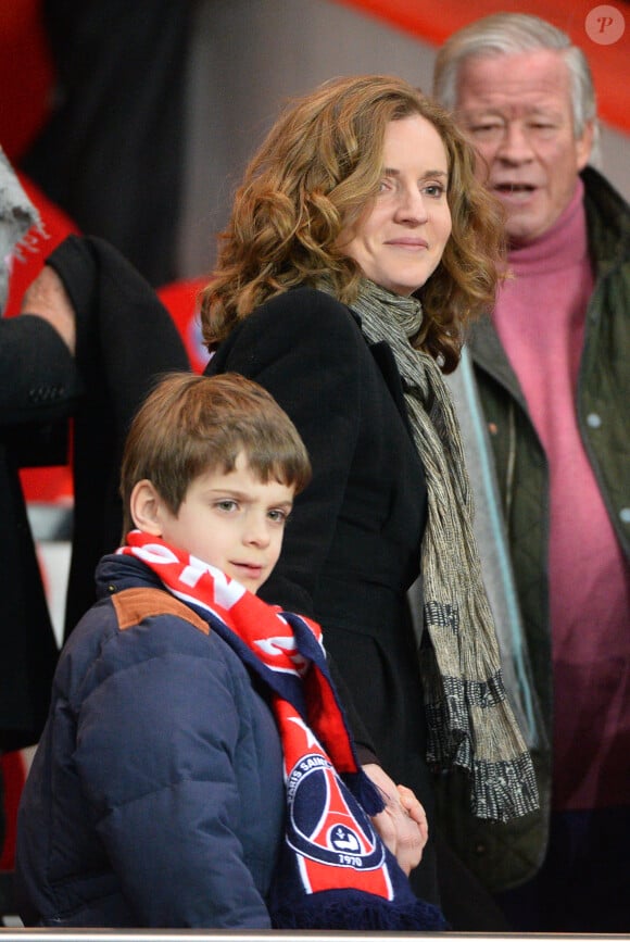 Nathalie Kosciusko-Morizet lors du match entre le Paris Saint-Germain et l'Olympique de Marseille au Parc des Princes à Paris, le 2 mars 2014