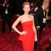 Jennifer Lawrence (habillee en Dior Haute Couture) arrive à la 86e cérémonie des Oscars à Hollywood, le 2 mars 2014.