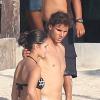 Rafael Nadal et sa petite amie Xisca en vacances avec un groupe d'amis sur l'île de Cozumel au Mexique du 27 février au 2 mars 2014.