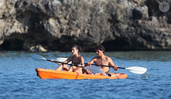 Rafael Nadal et sa jolie petite amie Xisca Perello en vacances avec un groupe d'amis sur l'île de Cozumel au Mexique du 27 février au 2 mars 2014.