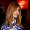 Zahia Dehar lors de la présentation du court-métrage La valse de Marylore, réalisée par Inna Modja dans le cadre de la Journée de la femme du 8 mars, qui dénonce la violence faite aux femmes, le 6 mars 2014 à Paris