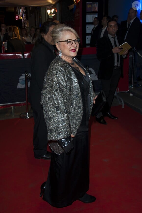 Josiane Balasko lors de la 9e cérémonie des Globes de Cristal au Lido à Paris, le 10 mars 2014.
