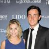 Sophie Tapie et son amoureux Raphaël Goehrs lors de la 9e cérémonie des Globes de Cristal au Lido à Paris, le 10 mars 2014.