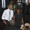 Barack Obama et son épouse Michelle Obama à Miami le 7 mars 2014
