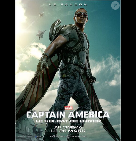 Anthony Mackie est le Faucon dans "Captain America, le Soldat de l'hiver" en salles le 26 mars 2014.
