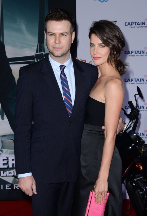 Taran Killam et Cobie Smulders lors de l'avant-première du film Captain America - Le soldat de l'hiver, à Los Angeles le 13 mars 2014