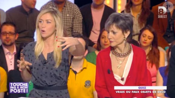 Enora Malagré et Isabelle Morini-Bosc dans Touche pas à mon poste, le jeudi 13 mars 2014.