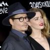 Johnny Depp et sa fiancée Amber Heard à la première du film 3 Days to Kill à Hollywood, le 12 février 2014.
