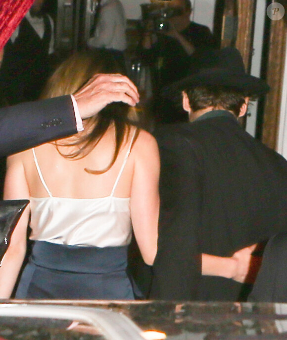 Amber Heard et Johnny Depp arrivent à leur fête de fiançailles dans le downtown LA, Los Angeles le 14 mars 2014.