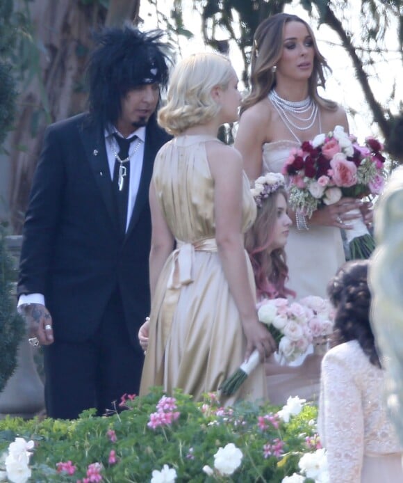 Nikki Sixx (Frank Carlton Ferrana) épouse Courtney Bingham lors d'une cérémonie intime au Grey Stone à Beverly Hills, le 15 mars 2014.