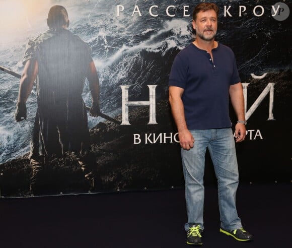 Russell Crowe assure la promotion de Noé à Moscou, le 17 mars 2014.