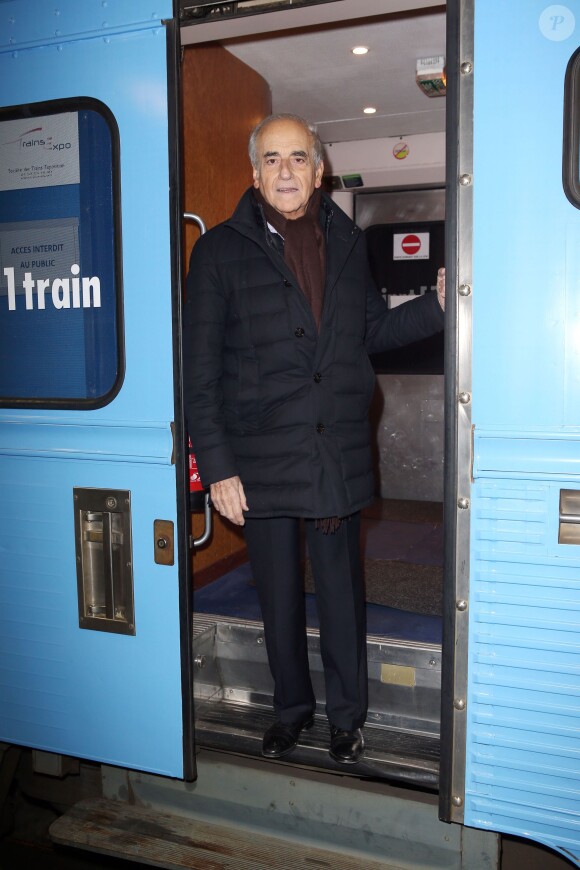 Jean-Pierre Elkabbach lors de l'inauguration du "Train Europe 1" pour les municipales 2014 à Paris le 2 février 2014