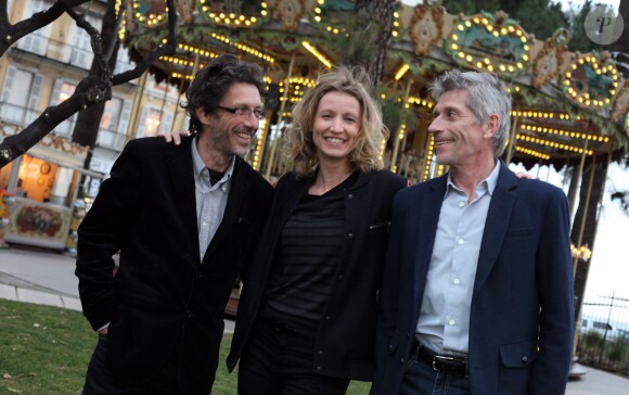 Exclusif - Les acteurs Alexandra Lamy et Jacques Gamblin et le réalisateur Nils tavernier sont à Nice le 18 mars 2014, pour la présentation du film "De Toutes Nos Forces"