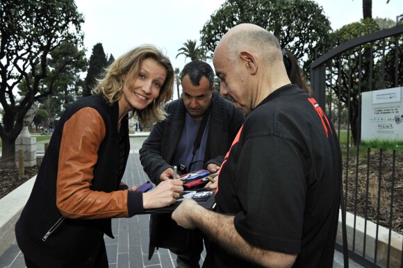 Exclusif - L'actrice Alexandra Lamy est à Nice le 18 mars 2014, pour la présentation du film "De Toutes Nos Forces" réalisé par Nils Tavernier