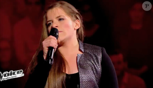 Jacynthe dans "The Voice 3" sur TF1 le samedi 8 mars 2014.