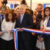 La présidente d'Argentine Cristina Kirchner, le Premier ministre Jean-Marc Ayrault et Yamina Benguigui inaugurent la 34e édition du Salon du livre à la Porte de Versailles à Paris le 20 mars 2014.