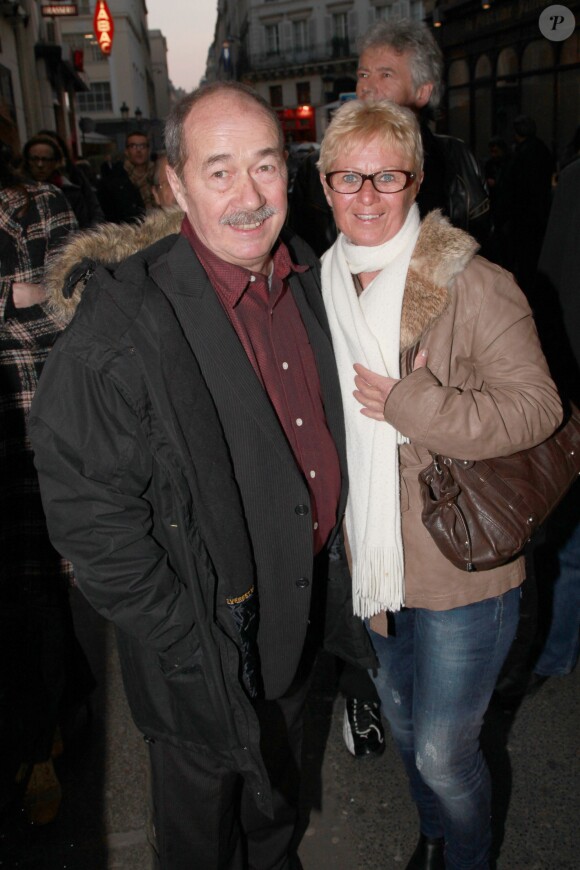Jean Sarrus et sa femme, lors de l'hommage à Gérard Rinaldi au Théâtre de la Michaudière, le 12 mars 2012 à Paris