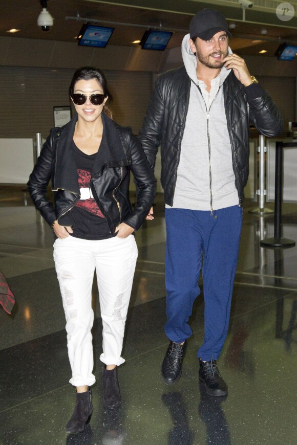 Kourtney Kardashian et Scott Disick à New York, le 23 mars 2014.