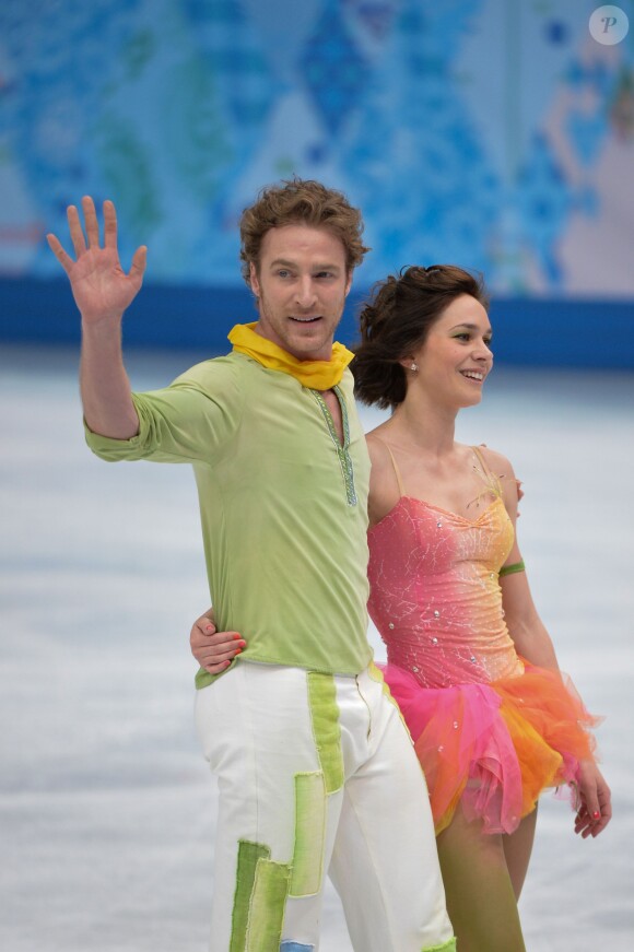 Nathalie Pechalat et Fabian Bourzat lors des Jeux Olympiques de Sotchi le 17 février 2014
