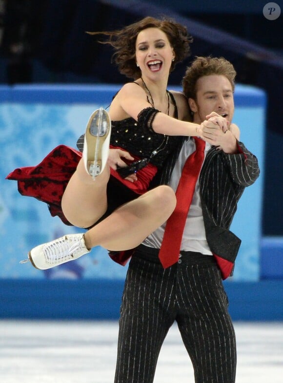 Nathalie Pechalat et Fabian Bourzat lors des Jeux olympiques de Sotchi en Russie le 16 février 2014