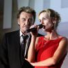 Johnny Hallyday et Sandrine Bonnaire lors de l'avant-première de 'Salaud on t'aime' à l'UGC Normandie sur les Champs-Elysées à Paris le 31 mars 2014