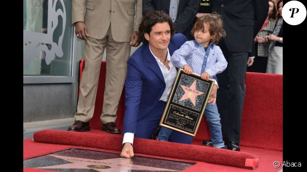 Orlando Bloom reçoit son étoile sur le Walk of Fame, le 2 avril 2014.
