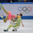  Nathalie P&eacute;chalat et Fabian Bourzat lors de leur programme libre aux Jeux olympiques de Sotchi le 17 f&eacute;vrier 2014 
