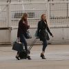 Kate Upton et Leslie Mann à l'aéroport du Bourget, le 6 avril 2014.