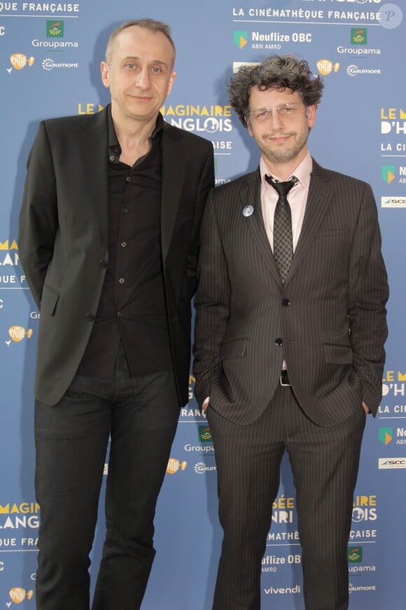Jacques Martineau et Frédéric Gorny lors du vernissage de l'exposition "Le musée imaginaire d'Henri Langlois" à la Cinémathèque française à Paris le 7 avril 2014