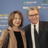 Nathalie Baye et Serge Toubiana lors du vernissage de l'exposition "Le musée imaginaire d'Henri Langlois" à la Cinémathèque française à Paris le 7 avril 2014