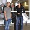 Stacy Keibler et son nouveau petit-ami Jared Pobre arrivent à l'aéroport de Los Angeles, le 7 décembre 2013