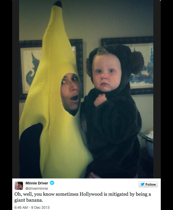 Minnie Driver et son fils Henry en décembre 2013, photo publiée sur Twitter