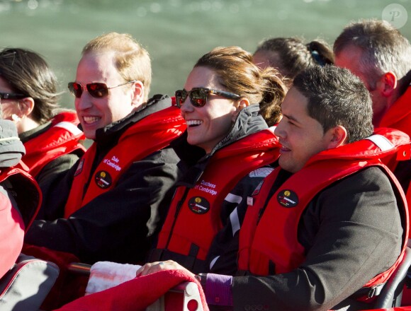 The Duke and Duchess of Cambridge travel on the Shotover Jet along the Shotover River in Queenstown during the seventh day of their official tour to New Zealand. Sunday April 13, 2014. Photo by Media Mode/ABACAPRESS.COM13/04/2014 - Queenstown