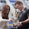 The Duchess of Cambridge and Richie McCaw with the Rugby World Cup during a Rippa Rugby tournament at the Forsyth Barr stadium in Dunedin during the seventh day of their official tour to New Zealand. ... Royal visit to Australia and NZ - Day 7 ... 14-04-2014 ... Dunedin ... New Zealand ... Photo credit should read: Anthony Devlin/PA Wire. Unique Reference No. ... Picture date: Sunday April 13, 2014. Photo credit should read: Anthony Devlin/PA Pool13/04/2014 - Dunedin