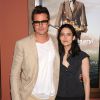 Brad Pitt et la réalisatrice Rachel Boynton dont il a produit le documentaire "Big Men", à Los Angeles le 26 mars 2014.