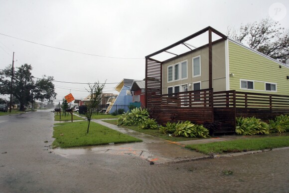 Une maison écolo construite par la fondation de Brad Pitt, Make It Right, dans le quartier du 9th Ward de la Nouvelle-Orléans après le passage de l'ouragan Katrina. Août 2012. 